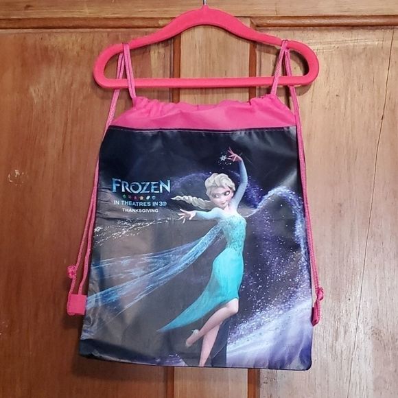 NEW FROZEN VINYL DRAWSTRING TODDLER KNAPSACK - Picture 1 of 1